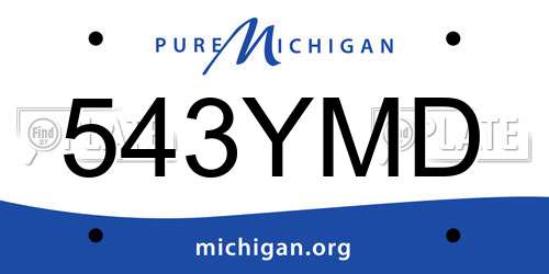 543YMD Michigan License Plate