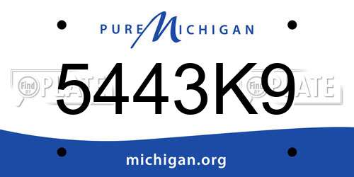 5443K9 Michigan License Plate