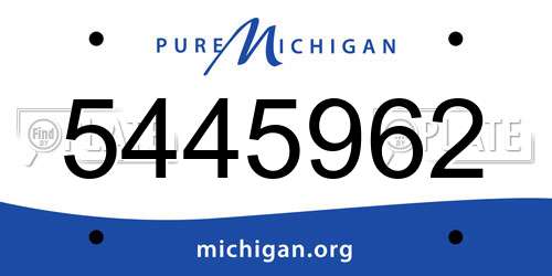 5445962 Michigan License Plate