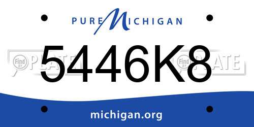 5446K8 Michigan License Plate