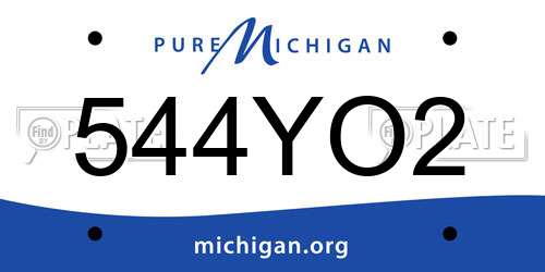 544YO2 Michigan License Plate
