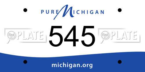 545 Michigan License Plate