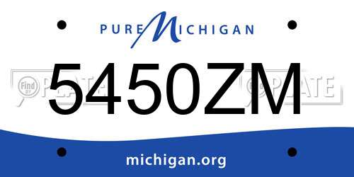 5450ZM Michigan License Plate