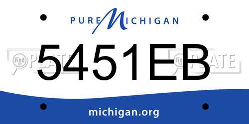5451EB Michigan License Plate