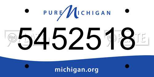 5452518 Michigan License Plate