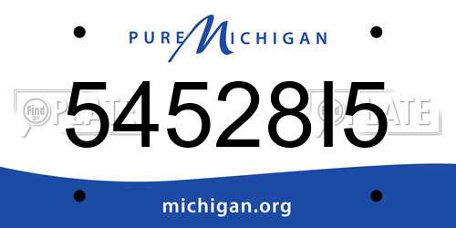54528I5 Michigan License Plate