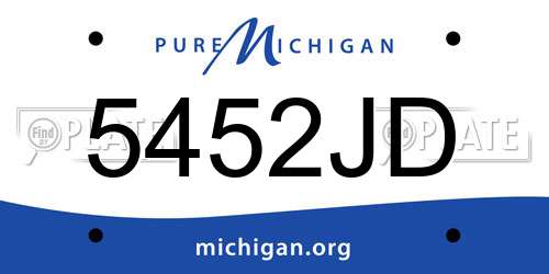 5452JD Michigan License Plate
