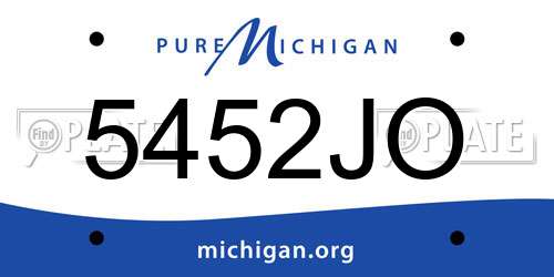 5452JO Michigan License Plate