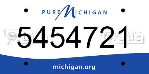 5454721 Michigan License Plate