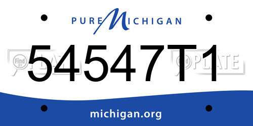 54547T1 Michigan License Plate
