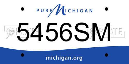 5456SM Michigan License Plate