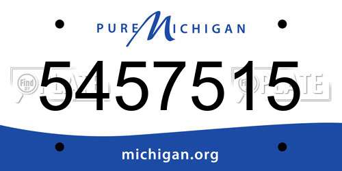 5457515 Michigan License Plate