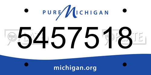 5457518 Michigan License Plate