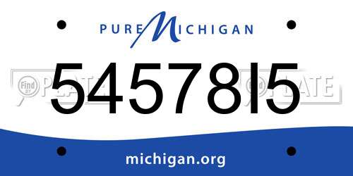 54578I5 Michigan License Plate