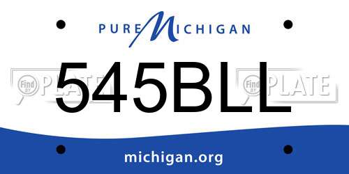 545BLL Michigan License Plate