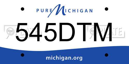 545DTM Michigan License Plate