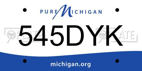 545DYK Michigan License Plate