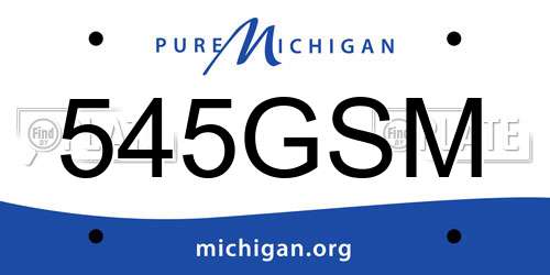 545GSM Michigan License Plate