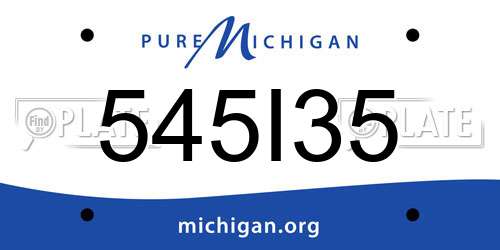 545I35 Michigan License Plate