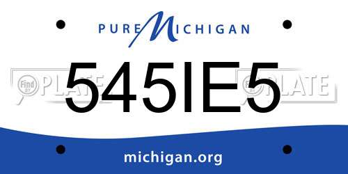 545IE5 Michigan License Plate