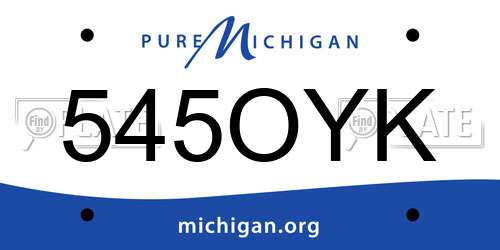 545OYK Michigan License Plate