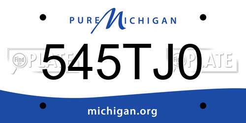 545TJ0 Michigan License Plate