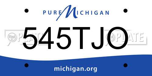 545TJO Michigan License Plate