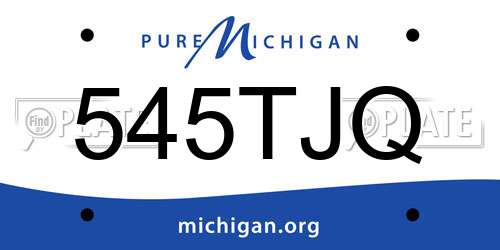 545TJQ Michigan License Plate