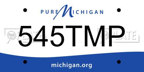 545TMP Michigan License Plate