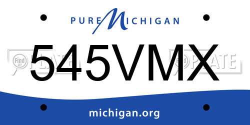 545VMX Michigan License Plate