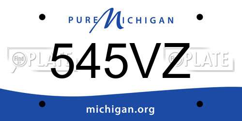 545VZ Michigan License Plate