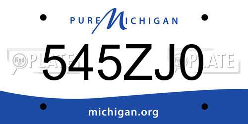 545ZJ0 Michigan License Plate