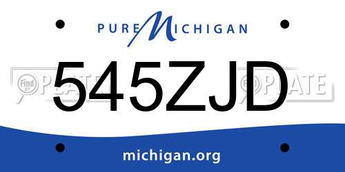 545ZJD Michigan License Plate