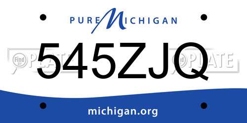 545ZJQ Michigan License Plate