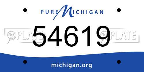 54619 Michigan License Plate