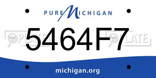 5464F7 Michigan License Plate