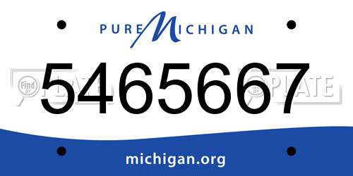 5465667 Michigan License Plate