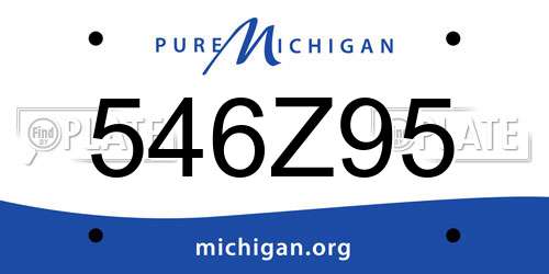 546Z95 Michigan License Plate