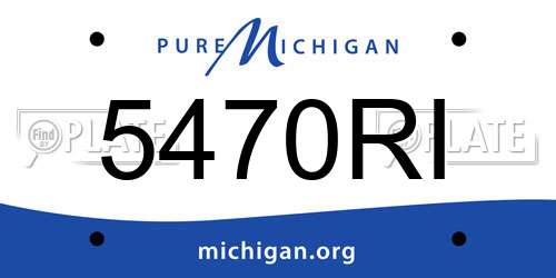 5470RI Michigan License Plate