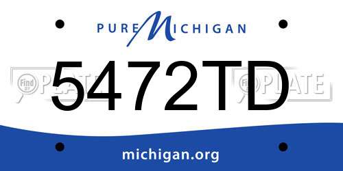 5472TD Michigan License Plate