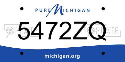 5472ZQ Michigan License Plate