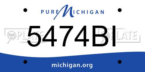5474BI Michigan License Plate