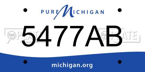 5477AB Michigan License Plate