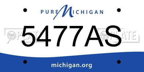 5477AS Michigan License Plate