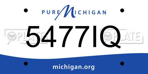 5477IQ Michigan License Plate