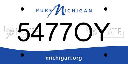 5477OY Michigan License Plate