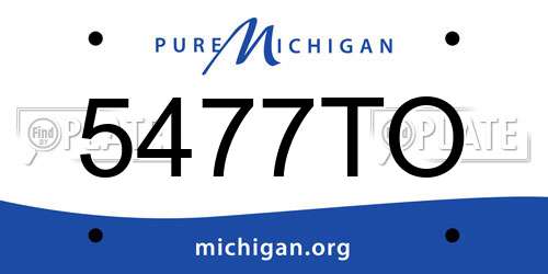 5477TO Michigan License Plate