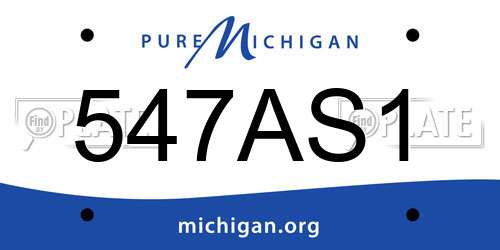 547AS1 Michigan License Plate