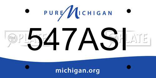 547ASI Michigan License Plate