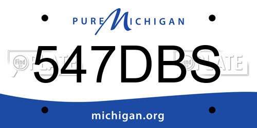 547DBS Michigan License Plate
